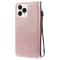  iPhone 13 Pro Max - Klassiskt Solid Läder Fodral - Roséguld
