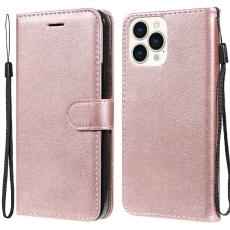  iPhone 13 Pro Max - Klassiskt Solid L&auml;der Fodral - Ros&eacute;guld