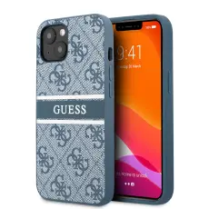 Guess Guess iPhone 13 Mini Skal PU 4G Stripe Bl&aring;
