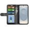  Samsung Galaxy S25 Edge Fodral Crazy Horse Läder Svart