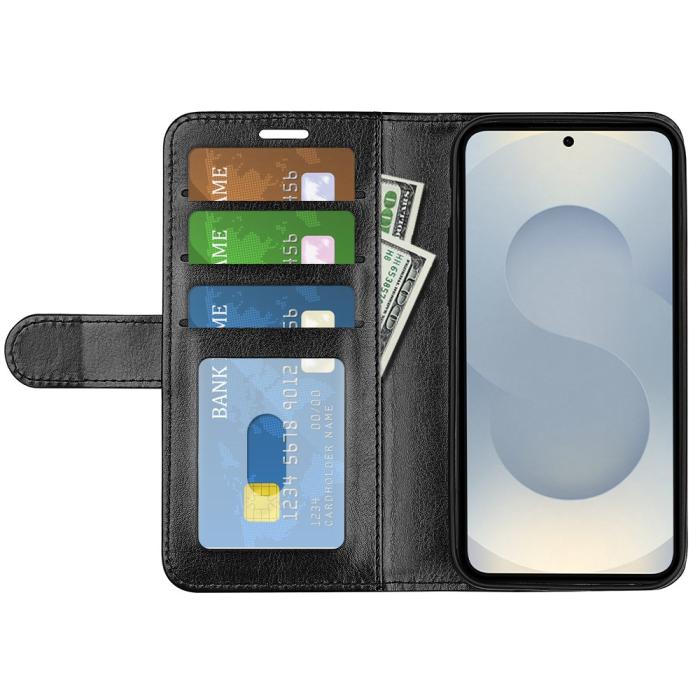 Bild 2,  Samsung Galaxy S25 Edge Fodral Crazy Horse Läder Svart