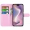  iPhone 16 Fodral Litchi Textur Läder Ljus Rosa