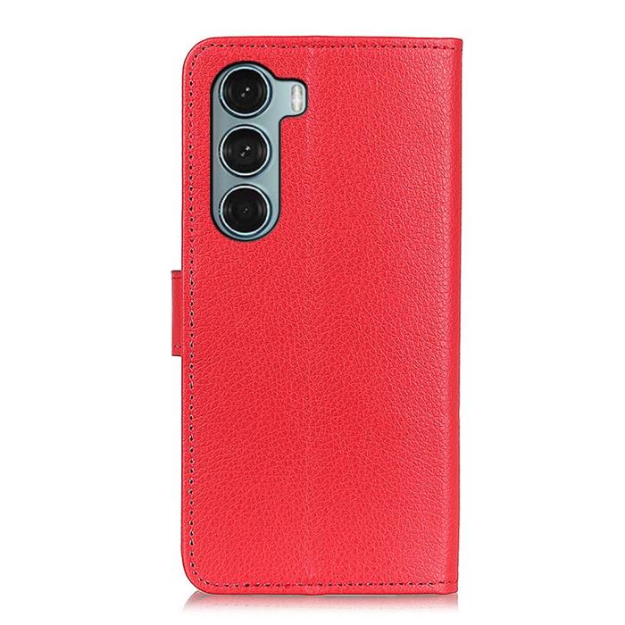 Bild 3,  Motorola Moto G200 Fodral Litchi Läder Röd