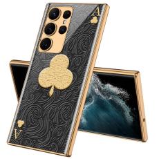 GKK GKK Galaxy S24 Ultra Skal H&auml;rdat Glas Electroplate Kl&ouml;ver Ess