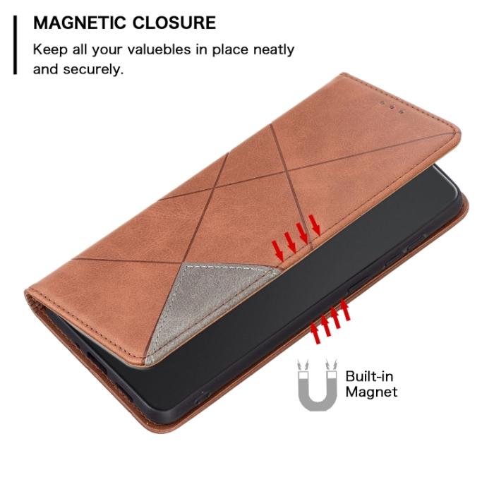 Bild 6,  Xiaomi 13 Lite 5G Fodral Geometriskt Flip Läder Brun
