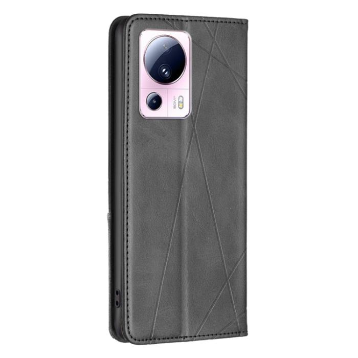 Bild 3,  Xiaomi 13 Lite 5G Fodral Geometriskt Flip Läder Svart
