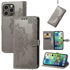  iPhone 15 Pro Max Fodral Mandala L&auml;der Gr&aring;
