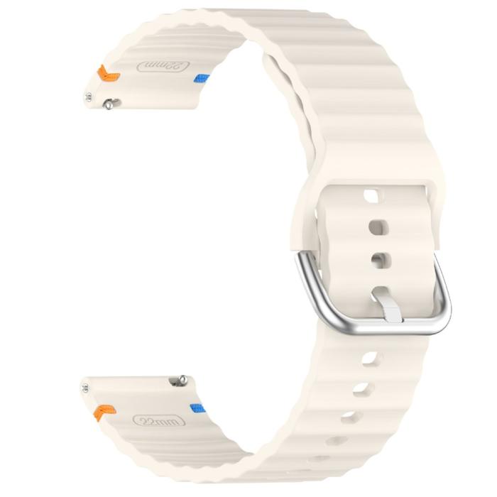 Bild 4,  Klockarmband 22 mm Silikon Wave Design Off White