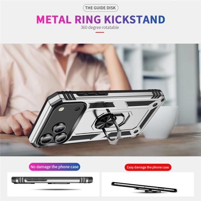 Bild 6,  iPhone 17 Pro Max Skal Shockproof Hybrid Ring Silver