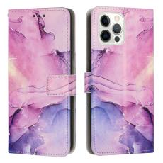  iPhone 15 Pro Fodral Marmor L&auml;der Lila