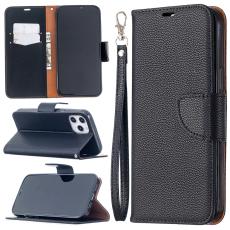  iPhone 12 Pro Max - Litchi Fodral - Svart