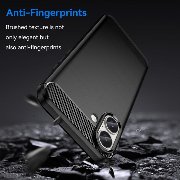 Bild 3,  iPhone 16 Plus Skal Borstad Stål Svart