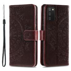  Samsung Galaxy A03s Fodral Mandala L&auml;der Brun