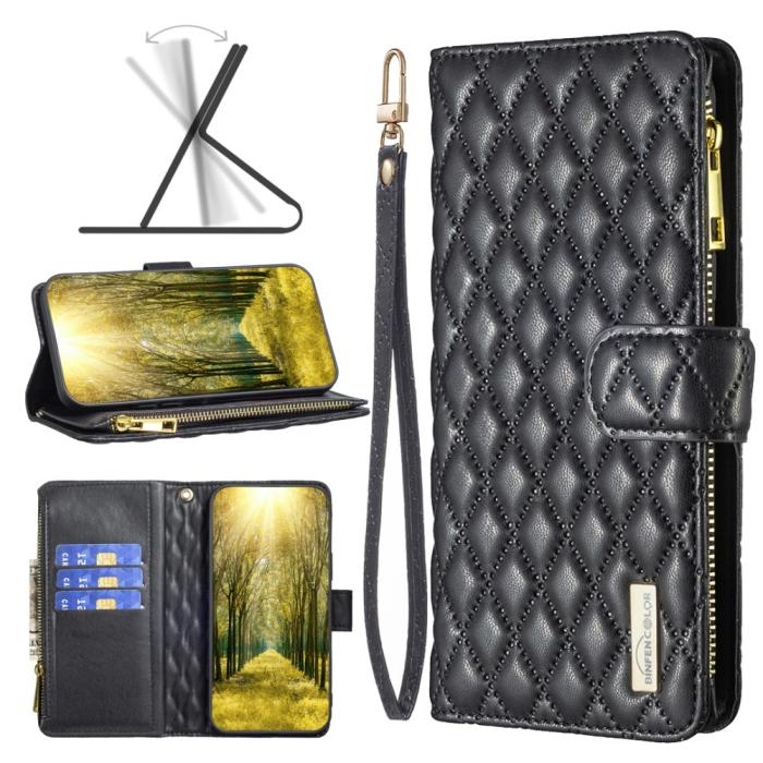 Bild 5, BINFEN BINFEN Galaxy S23 FE Fodral Diamond Multifunktionell Svart
