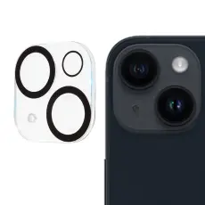  iPhone 15 / 15 Plus Linsskydd 3D H&auml;rdat Glas Transparent