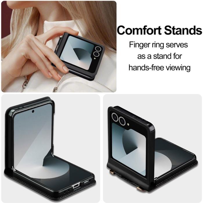 Bild 2, LC.IMEEKE LC.IMEEKE Galaxy Z Flip 8 Skal med Kortfack & Axelrem