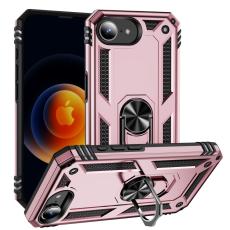  iPhone 17e / 16e Skal Shockproof Hybrid Ring Ros&eacute;guld