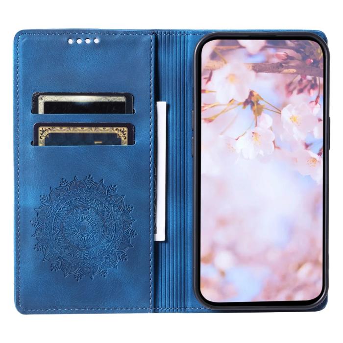 Bild 2,  Honor X5c Plus Fodral Flip Mandala Läder Blå