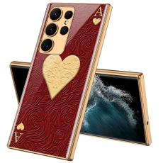 GKK GKK Galaxy S24 Ultra Skal H&auml;rdat Glas Electroplate Hj&auml;rter Ess