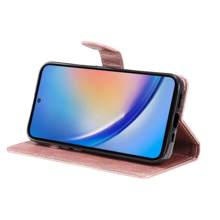 Bild 4,  Samsung Galaxy A55 5G Fodral Solid Läder Roséguld