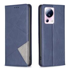  Xiaomi 13 Lite 5G Fodral Geometriskt Flip L&auml;der Bl&aring;