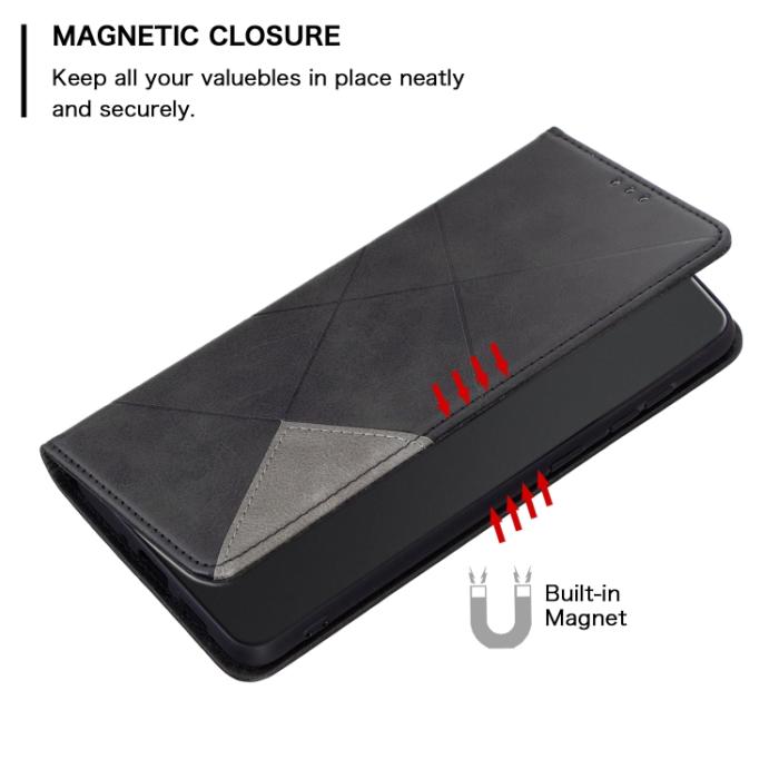 Bild 6,  Xiaomi 13 Lite 5G Fodral Geometriskt Flip Läder Svart