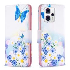  Motorola Moto G13 / G23 / G53 5G Fodral Med Tryck Fj&auml;ril/Blommor