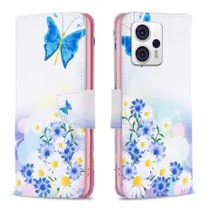  Motorola Moto G13 / G23 / G53 5G Fodral Med Tryck Fj&auml;ril/Blommor