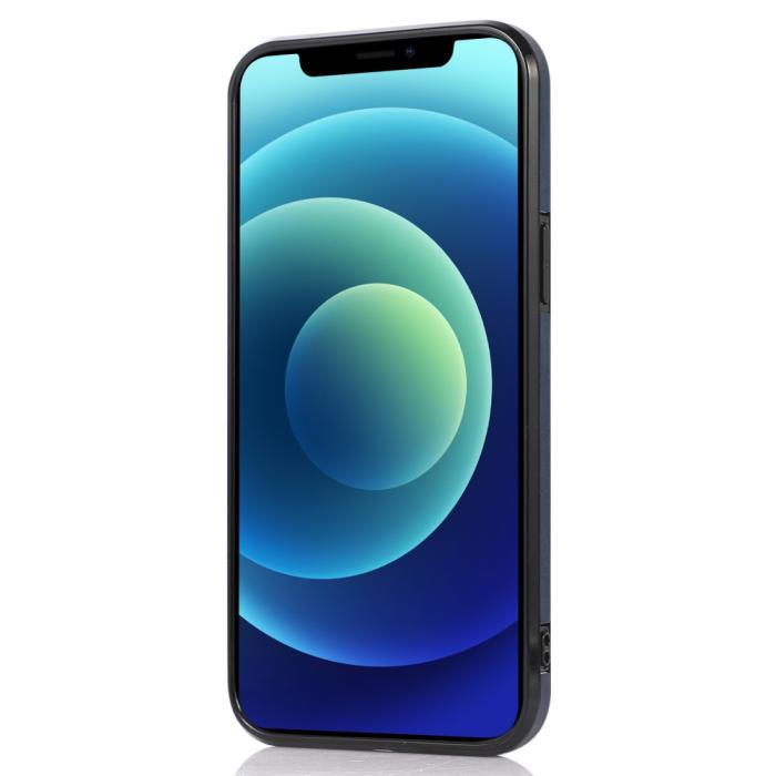 Bild 4,  iPhone 13 Pro Max - Läderbelagt Skal Med Kortfack - Blå