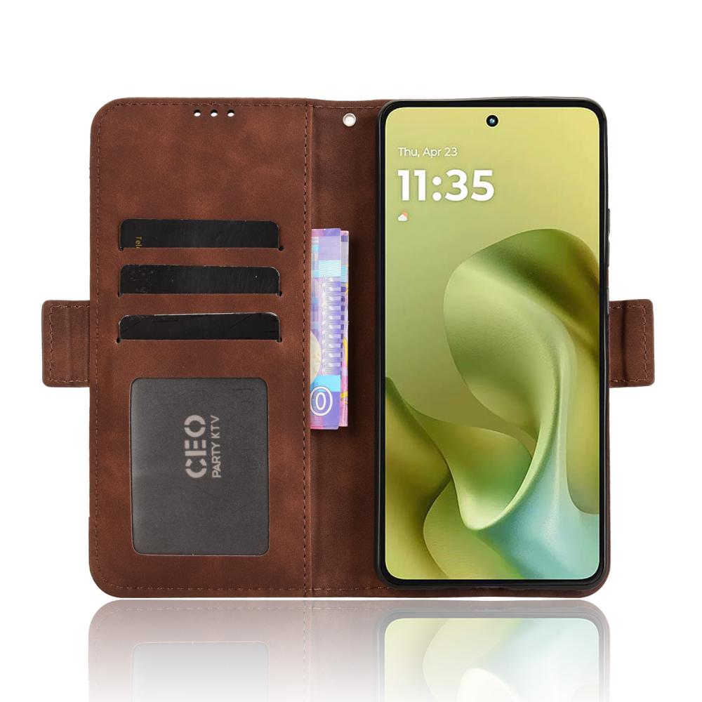  Motorola Moto G86 5G Fodral Med Avtagbart Kortfack Brun