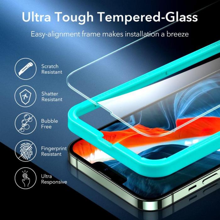 Bild 4, ESR ESR iPhone 13 Pro Skal Hybrid + 2-PACK Skärmskydd Transparent