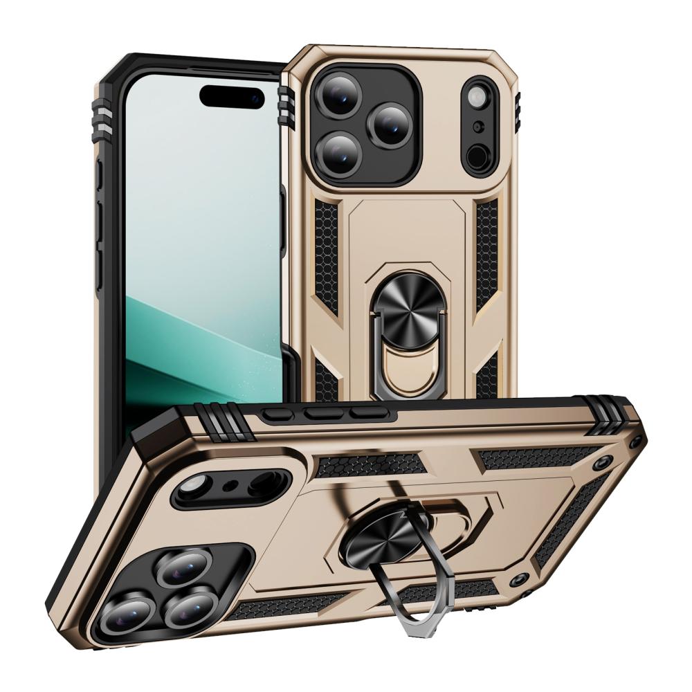  iPhone 17 Pro Skal Shockproof Hybrid Ring Guld
