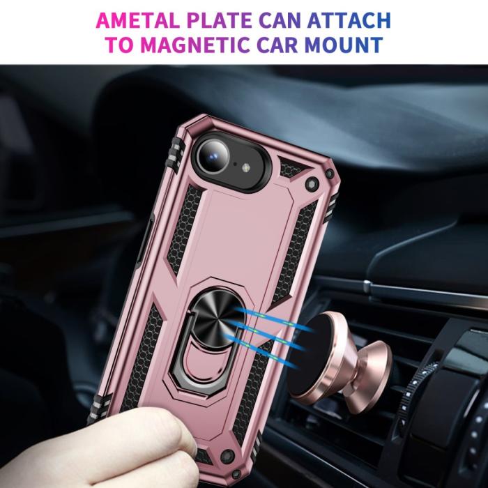 Bild 2,  iPhone 17e / 16e Skal Shockproof Hybrid Ring Roséguld