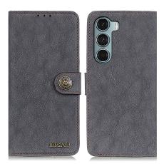KHAZNEH KHAZNEH Motorola Moto G200 Fodral Vintage Split L&auml;der Svart