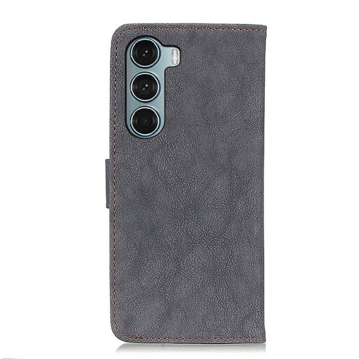Bild 3, KHAZNEH KHAZNEH Motorola Moto G200 Fodral Vintage Split Läder Svart