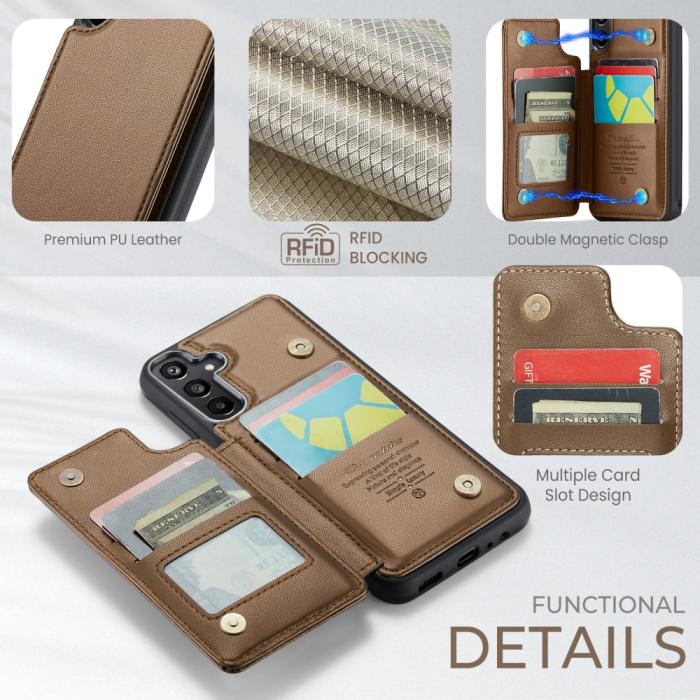 Bild 5, CASEME CASEME Samsung Galaxy A16 Skal RFID Kickstand Plånbok Brun