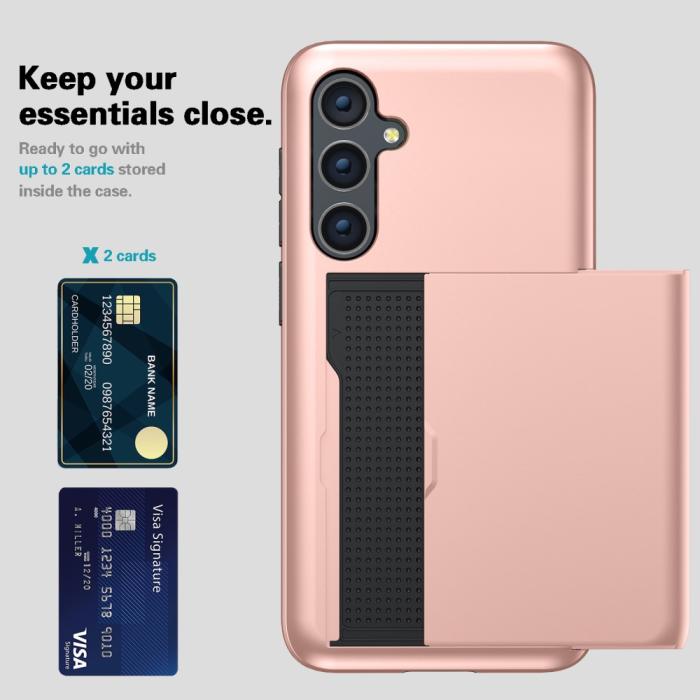 Bild 6,  Samsung Galaxy A55 5G Skal Hybrid Med Kortfack Roséguld