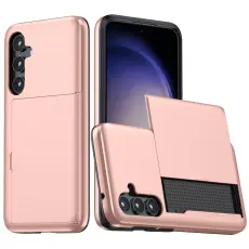  Samsung Galaxy A55 5G Skal Hybrid Med Kortfack Ros&eacute;guld