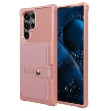  Samsung Galaxy S22 Ultra Skal Med Magnetisk Pl&aring;nbok Ros&eacute;guld