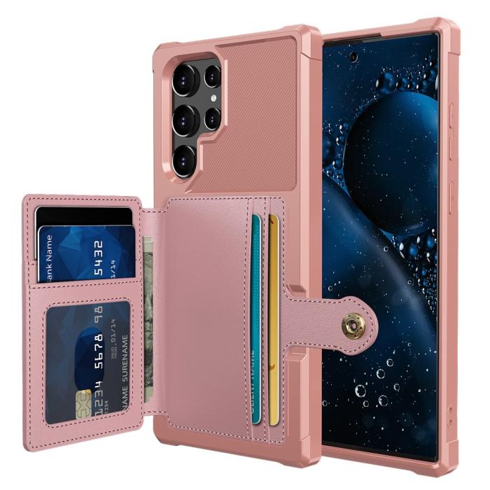 Bild 2,  Samsung Galaxy S22 Ultra Skal Med Magnetisk Plånbok Roséguld