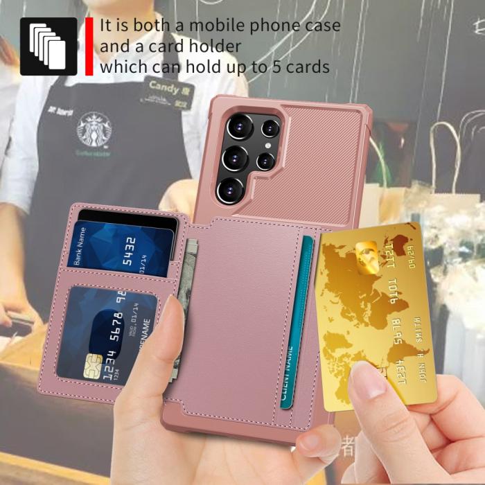 Bild 4,  Samsung Galaxy S22 Ultra Skal Med Magnetisk Plånbok Roséguld