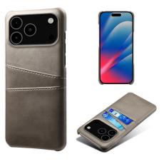  iPhone 17 Pro Max Skal Med Kortfack L&auml;der Gr&aring;