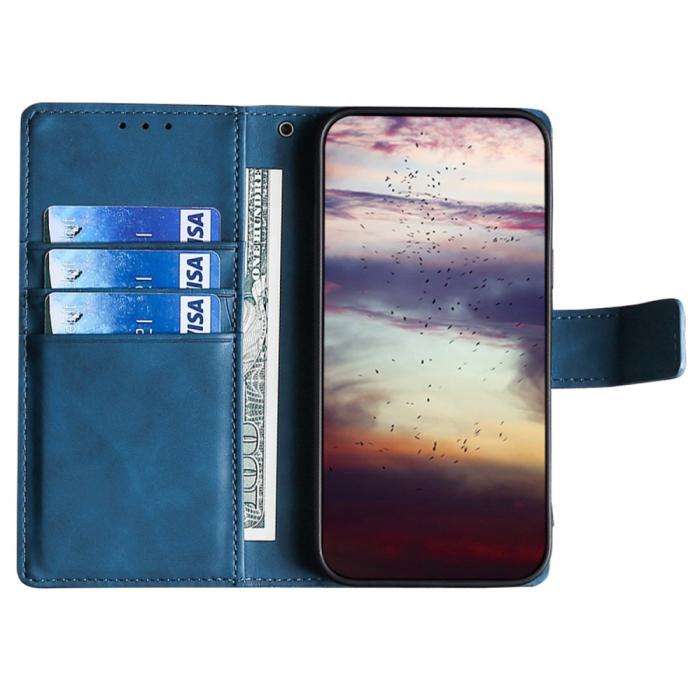 Bild 2,  Samsung Galaxy S23 Ultra Fodral Krokodil Textur Blå