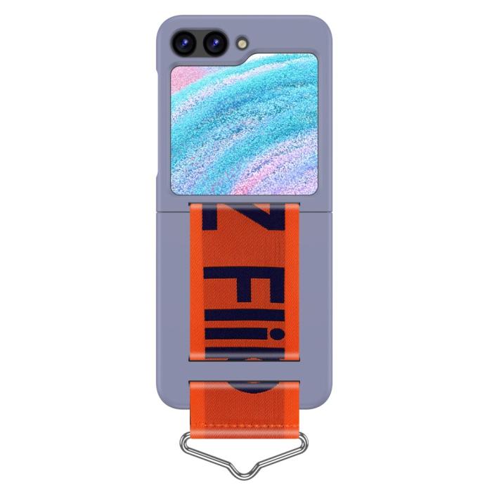 Bild 2,  Samsung Galaxy Z Flip 5 Skal Bälte Lila/Orange