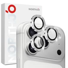 NORTHJO NORTHJO iPhone 18 Pro/18 Pro Max Linsskydd Strass Silver