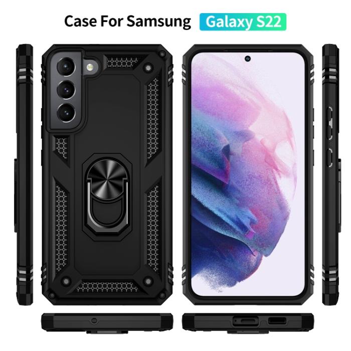 Bild 2,  Samsung Galaxy S22 Skal Ring Armor Hybrid Svart