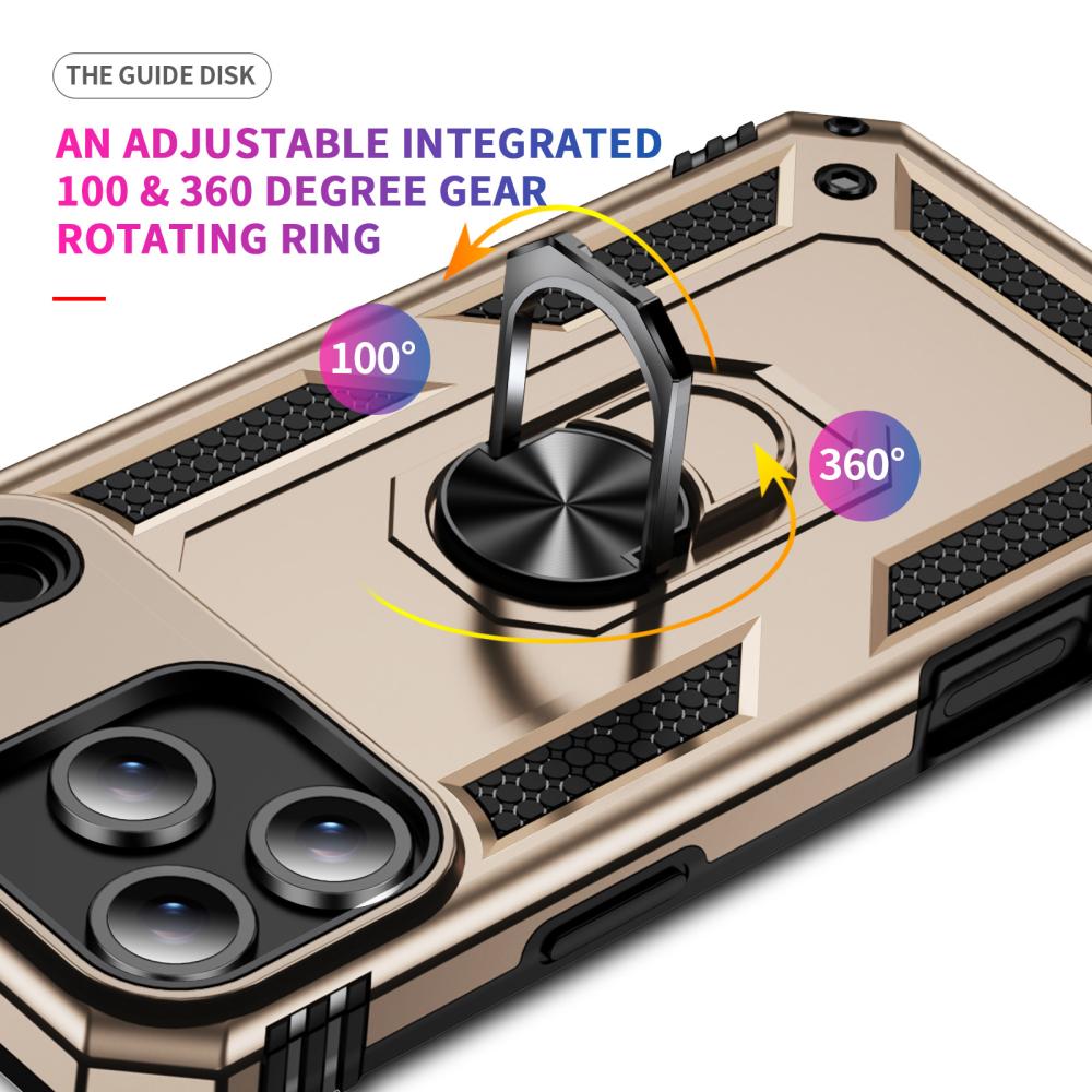  iPhone 17 Pro Skal Shockproof Hybrid Ring Guld