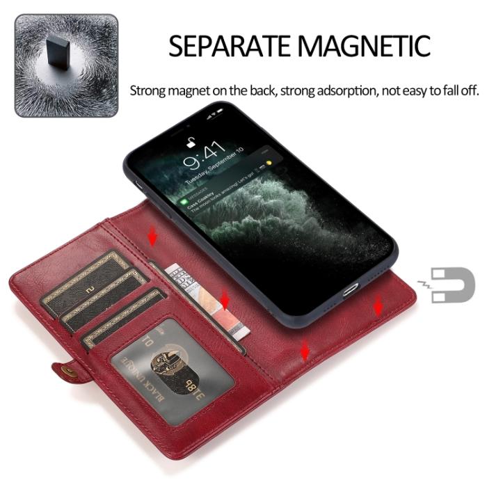 Bild 3,  iPhone 14 2in1 Flerfack Magnet Fodral / Skal Röd