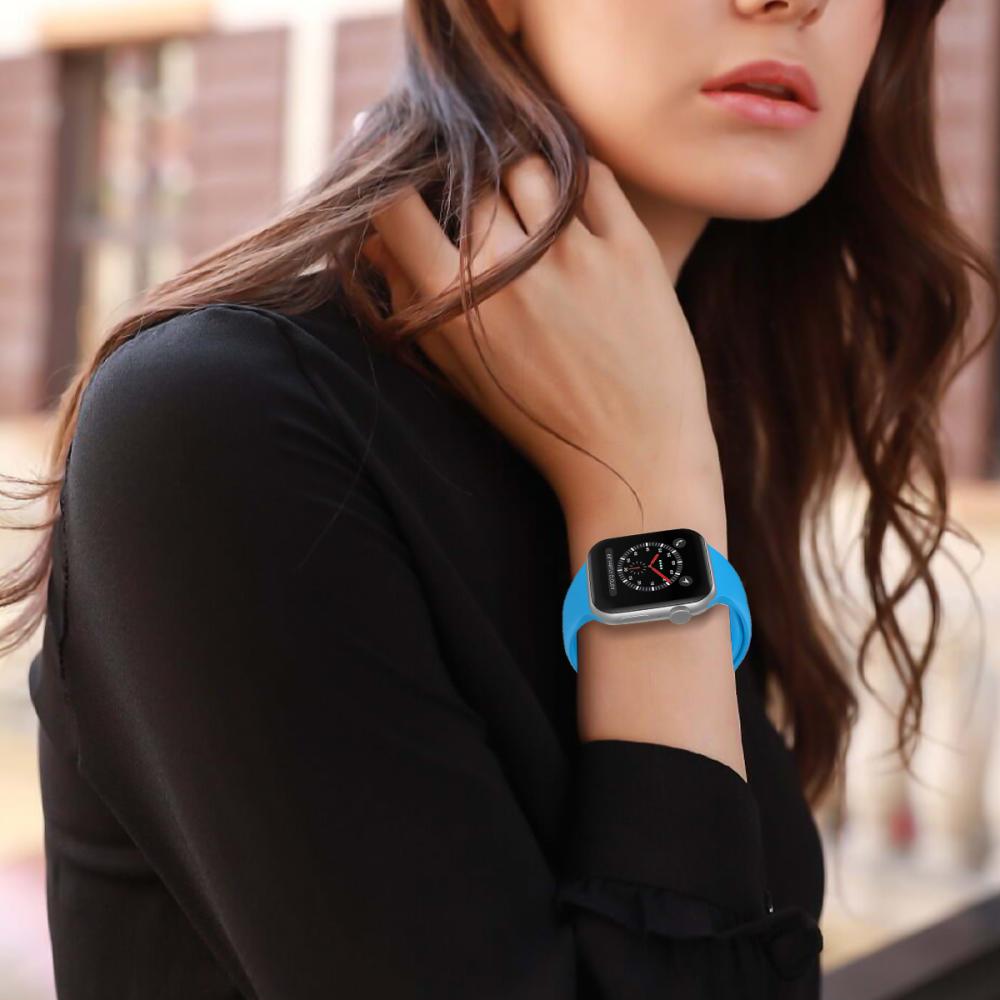 ColorPop Apple Watch 42/44/45/46/49 mm Silikon Armband (M/L) Blå
