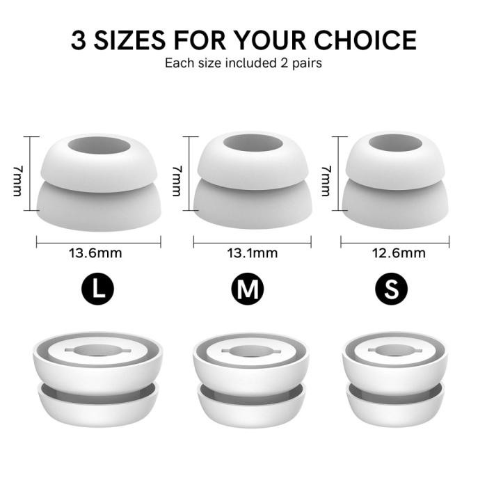 Bild 6, AHASTYLE AHASTYLE Galaxy Buds Pro 3 Öronpluggar 3-PACK Vit